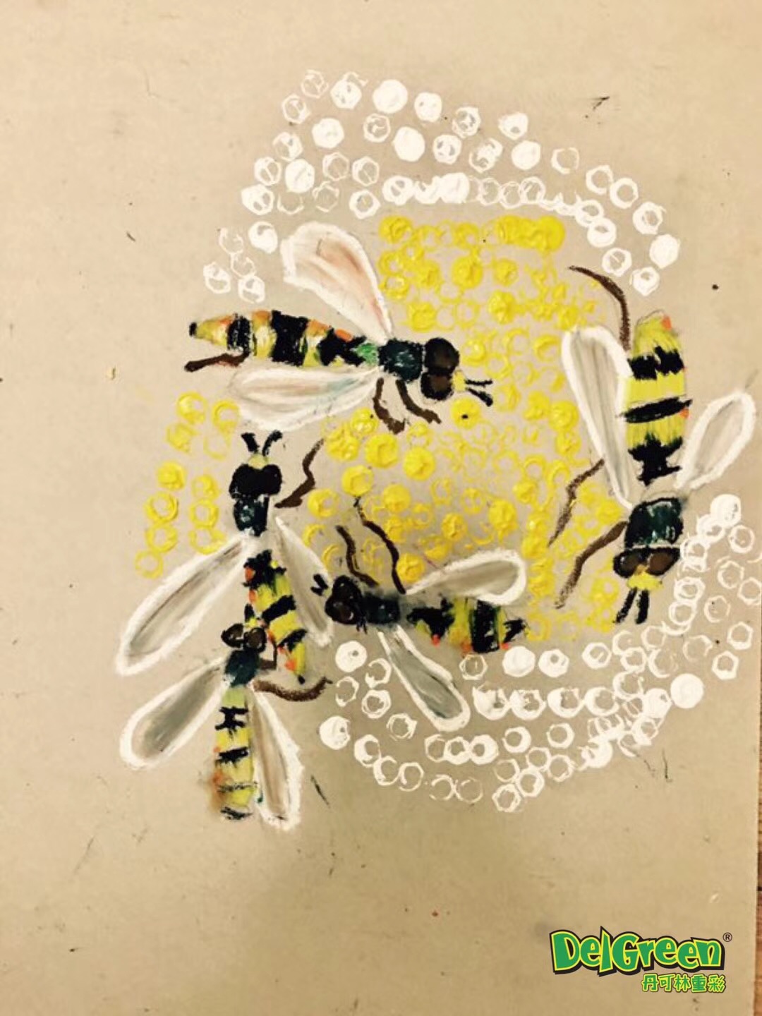 重彩油画棒蜜蜂写生作品